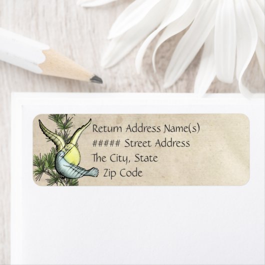 Rustieke Tortelduifjes (retouradres) Etiket (Insitu)