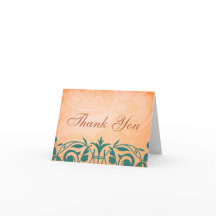 Rustieke, Toscaanse Turquoise Bedankkaartjes