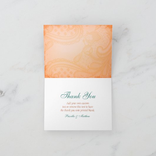 Rustieke, Toscaanse turquoise bedankkaartjes Bedankkaart (Binnen)