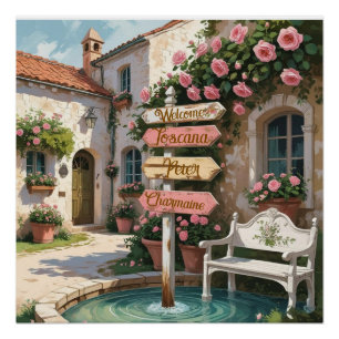 Rustieke Toscaanse Wandpost Wall Art – Perfect Poster