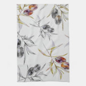 Rustieke Toscaanse Waterverf Olive Branch Theedoek (Verticaal)