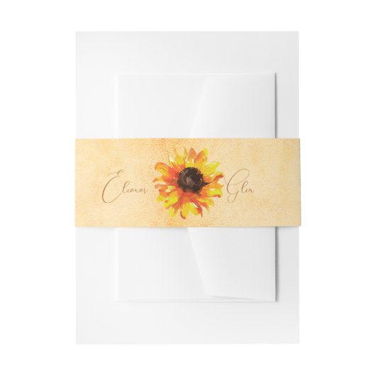 Rustieke Toscaanse Zonnebloem Gepersonaliseerd Uitnodigingen Wikkel (Voorkant Voorbeeld)