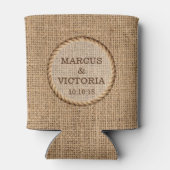 Rustieke Touw Land Bruiloft Blikjeskoeler (Achterkant)