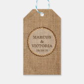 Rustieke Touw Land Bruiloft Jute Cadeaulabel (Voorkant)