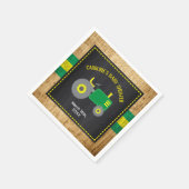 Rustieke Tractor Baby shower Groen en Geel Servet (Hoek)