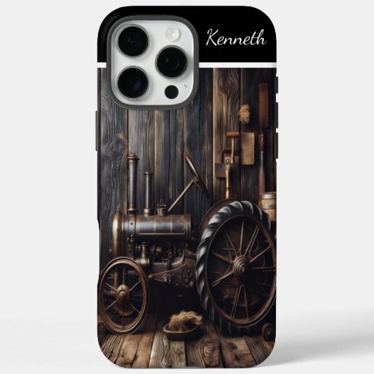 Rustieke Tractor in een Schuur Case-Mate iPhone Case (Achterkant)