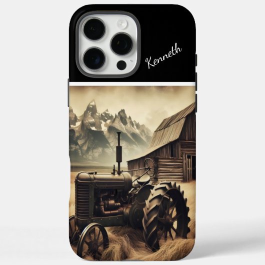 Rustieke Tractor in Mountain Valley Case-Mate iPhone Case (Achterkant)