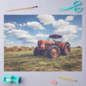 Rustieke tractor met Hay Bales Decoupage Tissuepapier (Craft)