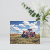 Rustieke tractor met hooibalen briefkaart (Staand voorkant)