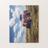 Rustieke tractor met hooibalen legpuzzel (Verticaal)