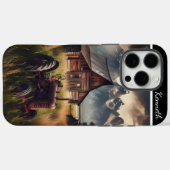 Rustieke Tractor & Mountain Uitzicht Case-Mate iPhone Case (Achterkant (horizontaal))