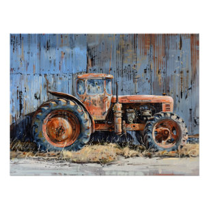 Rustieke tractor ontkoppeling perfect poster