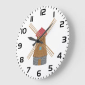 Rustieke traditionele houten windmolen grote klok (Hoek)