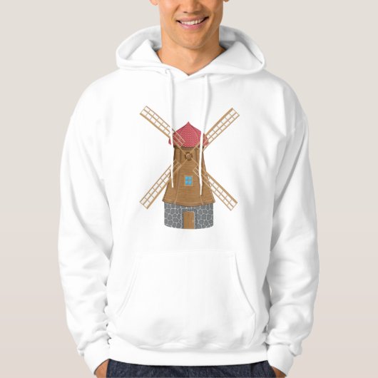 Rustieke traditionele houten windmolen hoodie (Voorkant)