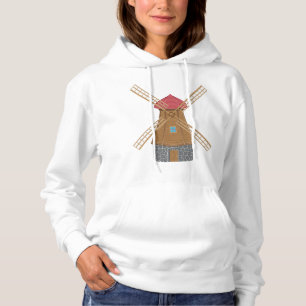 Rustieke traditionele houten windmolen hoodie