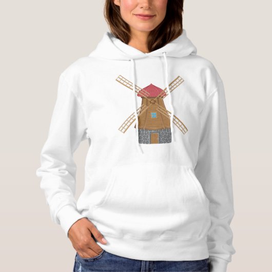 Rustieke traditionele houten windmolen hoodie (Voorkant)