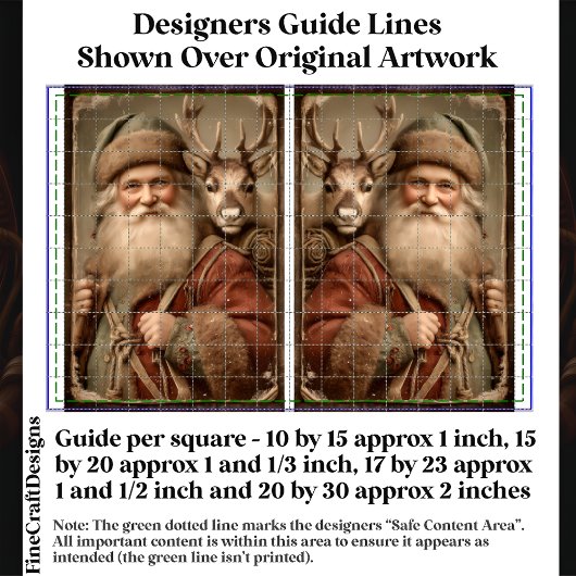 Rustieke Traditionele Kerstman, Rendier DT9B Decou Tissuepapier