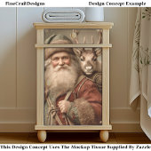 Rustieke Traditionele Kerstman, Rendier DT9B Decou Tissuepapier