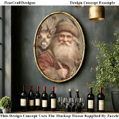 Rustieke Traditionele Kerstman, Rendier DT9R Decou Tissuepapier