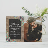 Rustieke traditionele kerstvakantie foto feestdagenkaart (Staand voorkant)