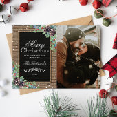 Rustieke traditionele kerstvakantie foto feestdagenkaart