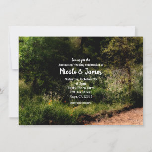 Rustieke Trail Florale Betoverde Bos Bruiloft RSVP Kaart