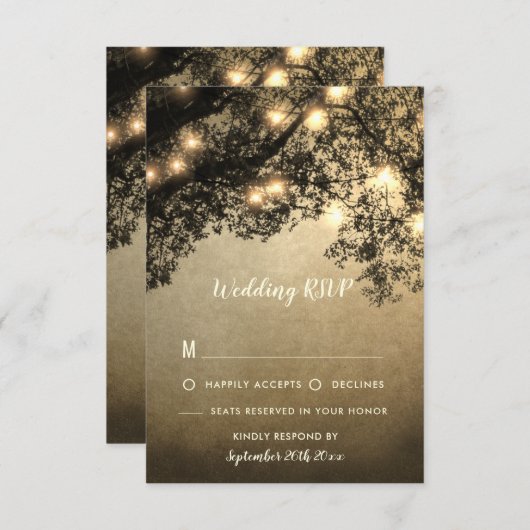 Rustieke  Tree Branch Bruiloft RSVP Kaarten (Voorkant / Achterkant)