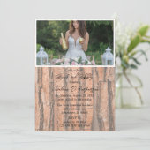 Rustieke Tree Heart Foto Lights Brunch & Bubbly Kaart (Staand voorkant)