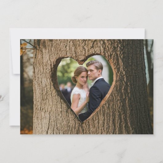 Rustieke Tree Heart Photo Lights Dank u kaarten (Achterkant)