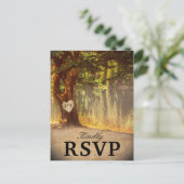 Rustieke Tree Lake bruiloft RSVP Uitnodiging Briefkaart (Staand voorkant)