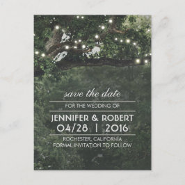 Rustieke Tree String Lights  Sla de datum op Aankondigingskaart