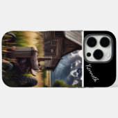 Rustieke trekker onder bergtoppen Case-Mate iPhone case (Achterkant (horizontaal))