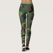 Rustieke Trendy gecamoufleerde Camo groen bruin pa Leggings (Achterkant)