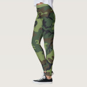 Rustieke Trendy gecamoufleerde Camo groen bruin pa Leggings (Links)