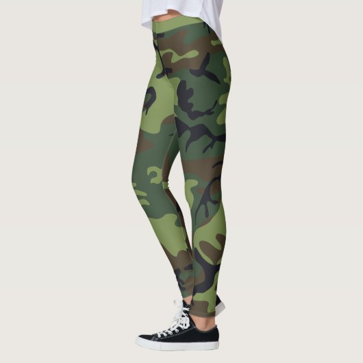 Rustieke Trendy gecamoufleerde Camo groen bruin pa Leggings (Links)