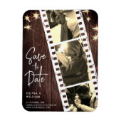 Rustieke trendy photobooth save the date uitnodigi magneet (Verticaal)