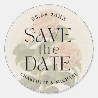 Rustieke Trendy Save the Date Wedding Ronde Sticker