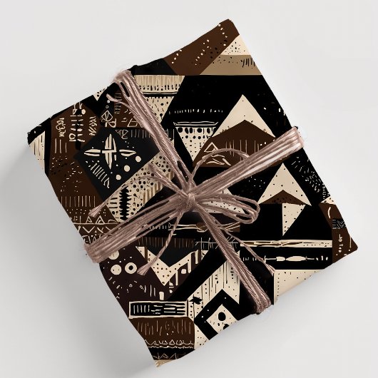 Rustieke Tribal Geometrische Afro-Amerikaanse Gift Cadeaupapier