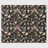 Rustieke Tribal Geometrische Afro-Amerikaanse Gift Cadeaupapier (Vlak)