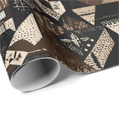 Rustieke Tribal Geometrische Afro-Amerikaanse Gift Cadeaupapier (Rol Hoek)