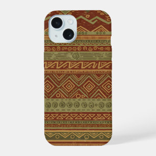 Rustieke Tribale Geometrische Patroon Aardse Boho iPhone 15 Case