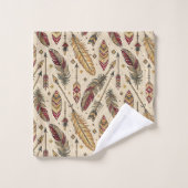 Rustieke Tribale Handdoek Pijlen en Veren Design (Wasdoekje)