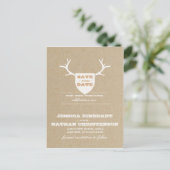 Rustieke Trofee Wit Save the Date Aankondigingskaart (Staand voorkant)