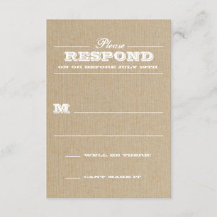 Rustieke Trofee Witte Respons RSVP Kaartje