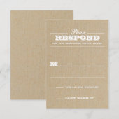 Rustieke Trofee Witte Respons RSVP Kaartje (Voorkant / Achterkant)