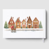 Rustieke Troller Village Houses Winter Baby shower Gastenboek (Achterkant)