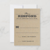 Rustieke Trophy Grijze Reactie RSVP Kaartje (Voorkant)