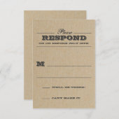 Rustieke Trophy Grijze Reactie RSVP Kaartje (Voorkant / Achterkant)