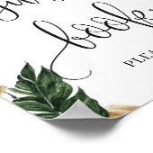Rustieke tropische bladeren bloemen gastboek teken poster (Hoek)