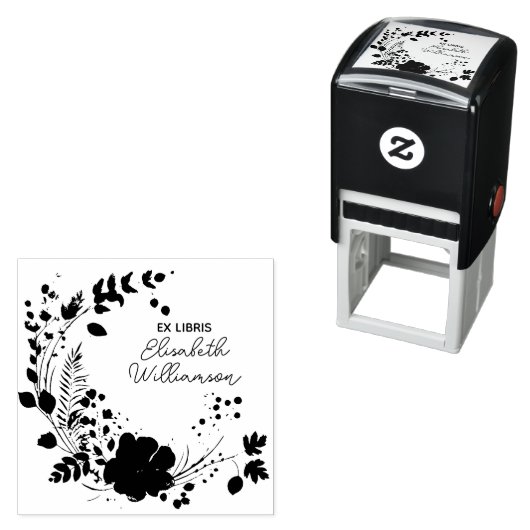 Rustieke Tropische Bloemen Modern Script Library B Zelfinktende Stempel (In situ)